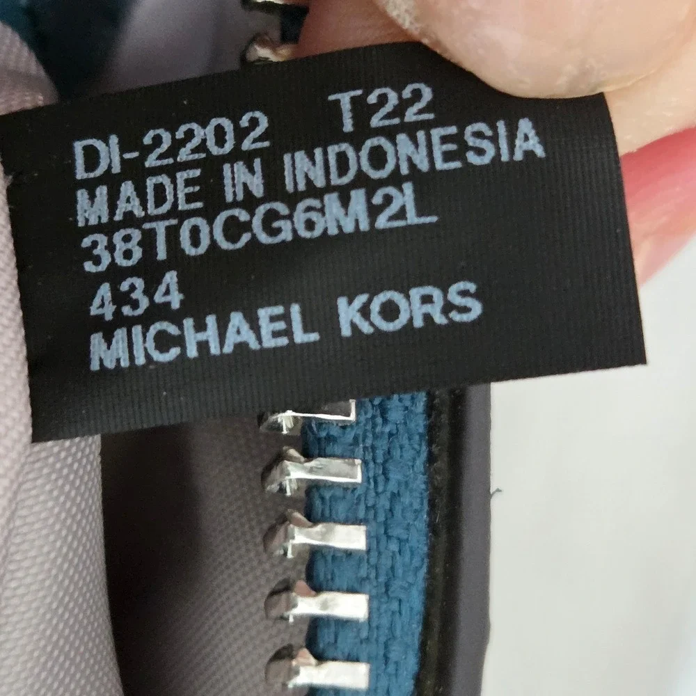 Michael Kors Ciara Medium Satchel Women Teal Blue Saffiano Leather Crossbody Bag